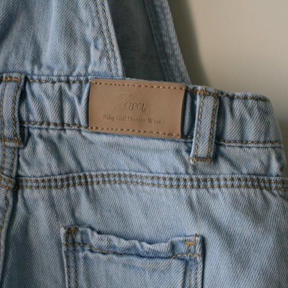 2/$20 Zara baby girl jean overall shorts 9 months - Picture 6 of 16